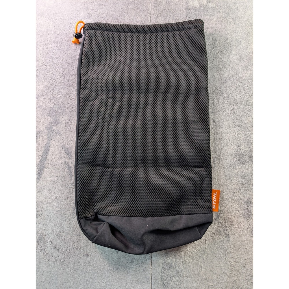 Stihl Black Mesh Canvas Drawstring Storage Bag Tool Acces. Pouch Orange Accent